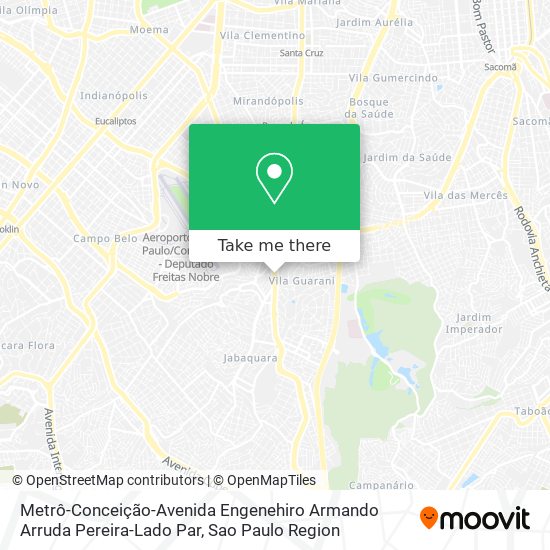 Metrô-Conceição-Avenida Engenehiro Armando Arruda Pereira-Lado Par map