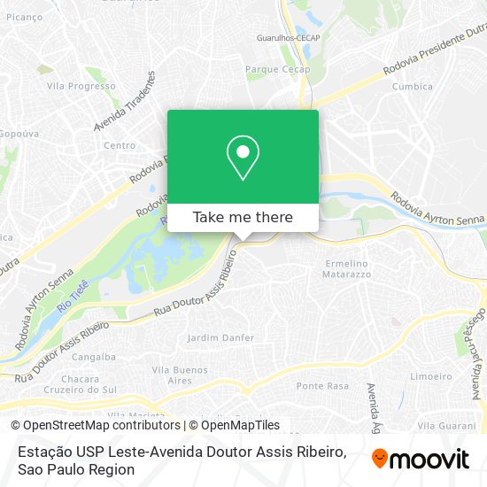 Estação USP Leste-Avenida Doutor Assis Ribeiro map