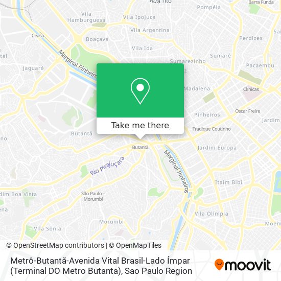 Mapa Metrô-Butantã-Avenida Vital Brasil-Lado Ímpar (Terminal DO Metro Butanta)