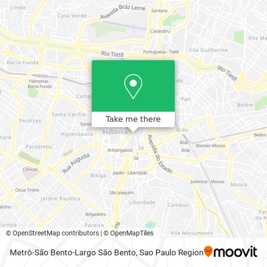 Mapa Metrô-São Bento-Largo São Bento