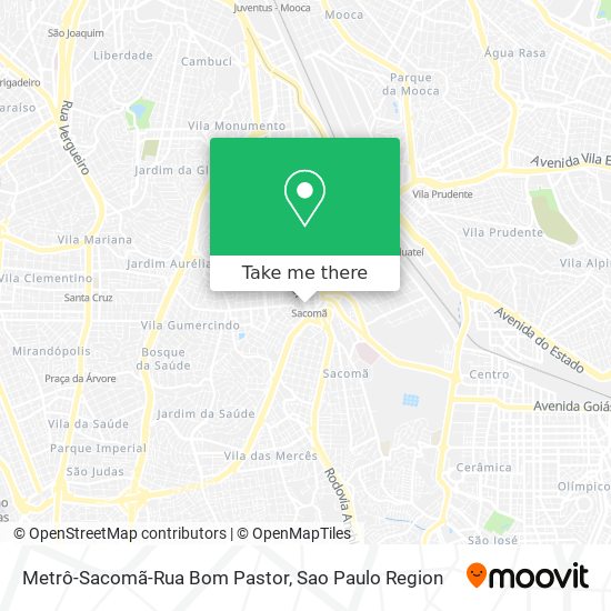 Mapa Metrô-Sacomã-Rua Bom Pastor