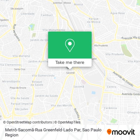 Metrô-Sacomã-Rua Greenfeld-Lado Par map