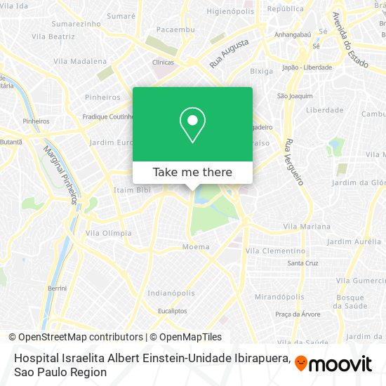 Mapa Hospital Israelita Albert Einstein-Unidade Ibirapuera
