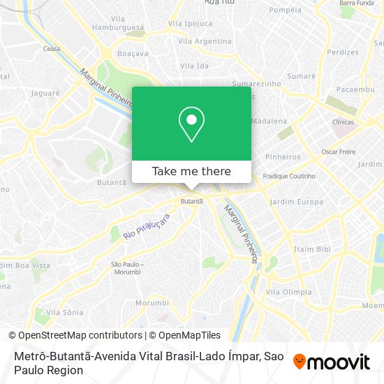 Mapa Metrô-Butantã-Avenida Vital Brasil-Lado Ímpar