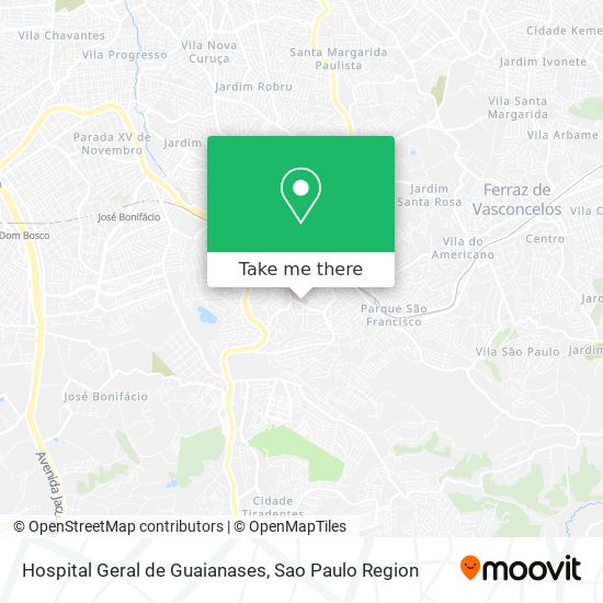 Hospital Geral de Guaianases map