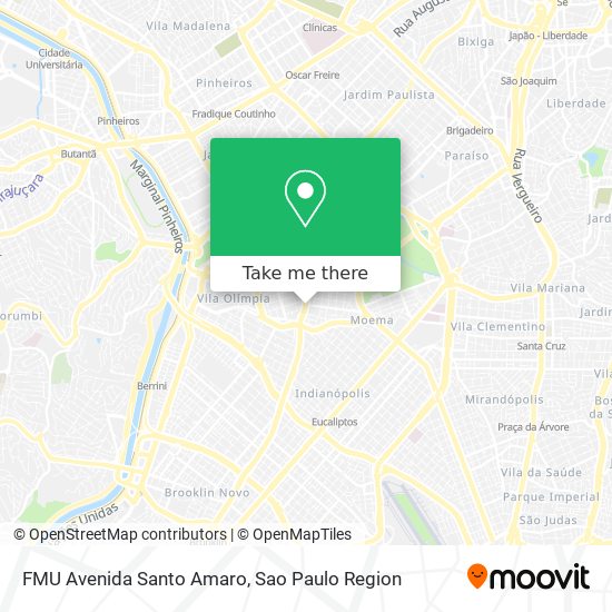 Mapa FMU Avenida Santo Amaro