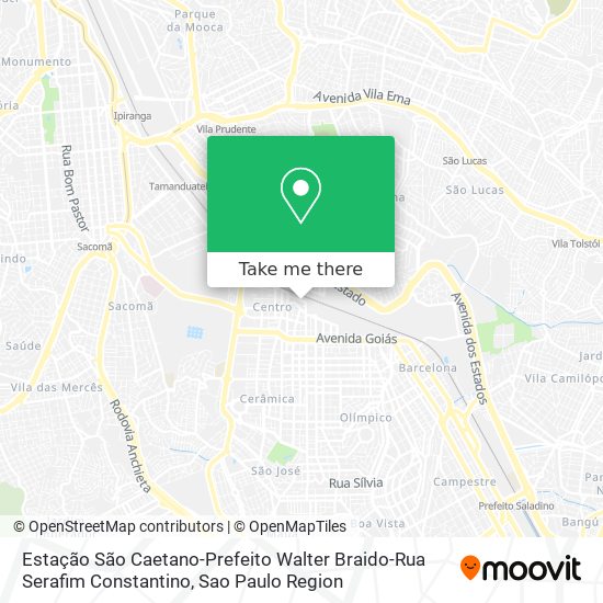 Mapa Estação São Caetano-Prefeito Walter Braido-Rua Serafim Constantino