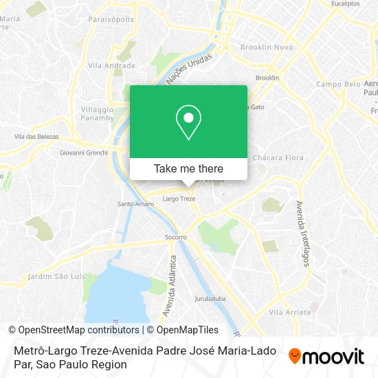 Metrô-Largo Treze-Avenida Padre José Maria-Lado Par map