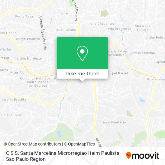 O.S.S. Santa Marcelina Microrregiao Itaim Paulista map