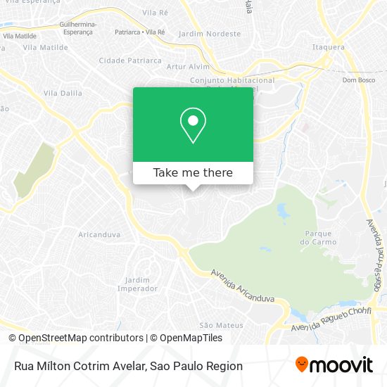 Mapa Rua Mílton Cotrim Avelar