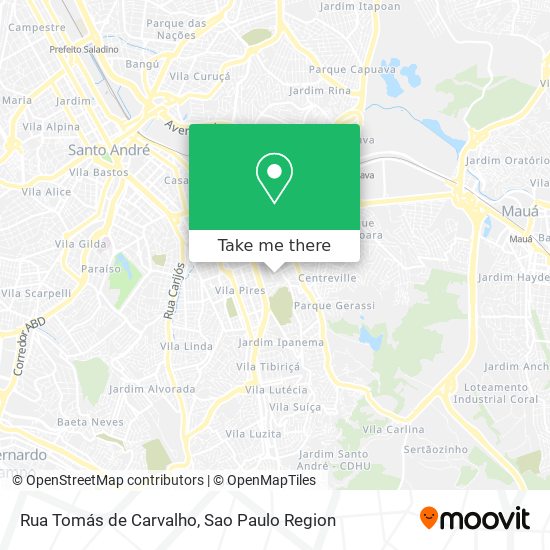 Mapa Rua Tomás de Carvalho