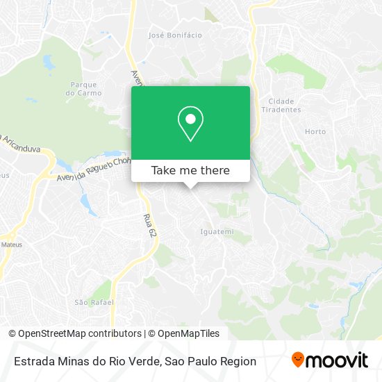 Mapa Estrada Minas do Rio Verde