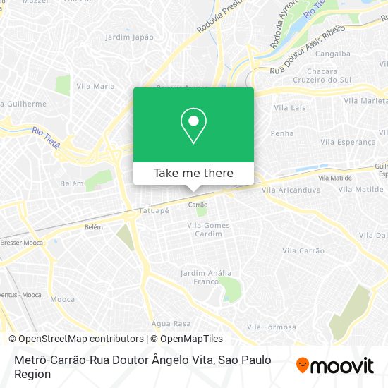 Metrô-Carrão-Rua Doutor Ângelo Vita map