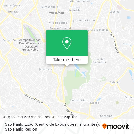 São Paulo Expo (Centro de Exposições Imigrantes) map