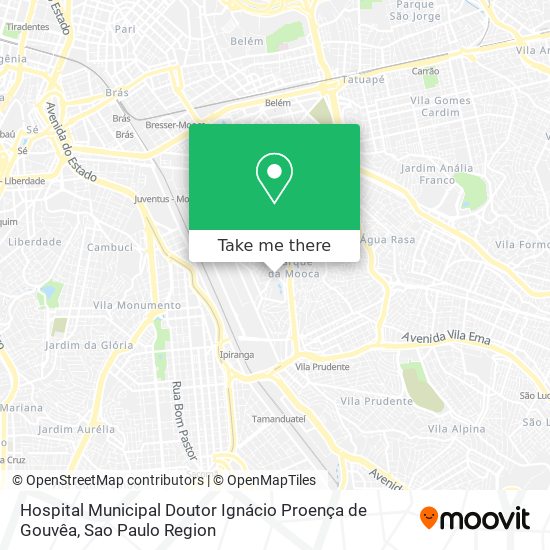 Mapa Hospital Municipal Doutor Ignácio Proença de Gouvêa