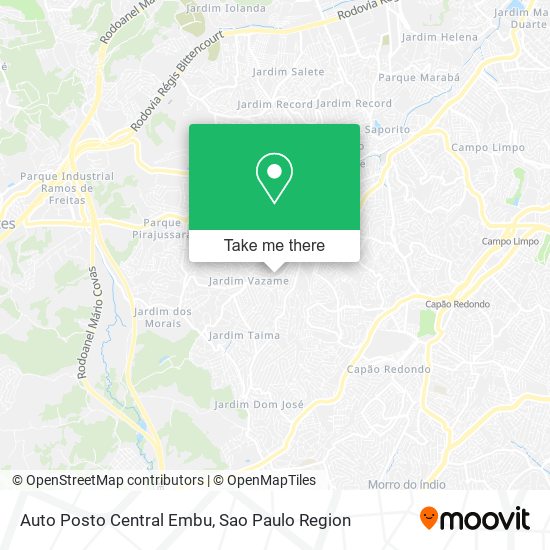 Mapa Auto Posto Central Embu