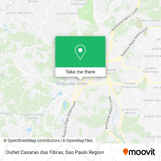 Outlet Casarao das Fibras map