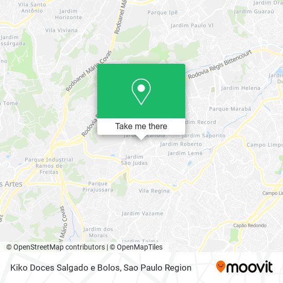 Mapa Kiko Doces Salgado e Bolos