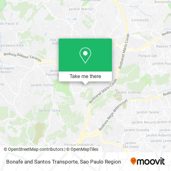 Bonafe and Santos Transporte map