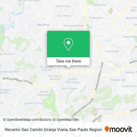Recanto Sao Camilo Granja Viana map