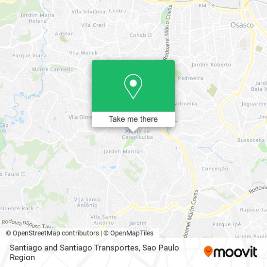 Santiago and Santiago Transportes map