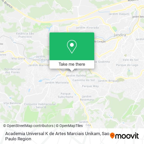 Mapa Academia Universal K de Artes Marciais Unikam