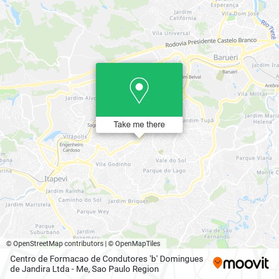 Mapa Centro de Formacao de Condutores 'b' Domingues de Jandira Ltda - Me