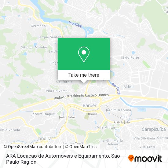 Mapa ARA Locacao de Automoveis e Equipamento