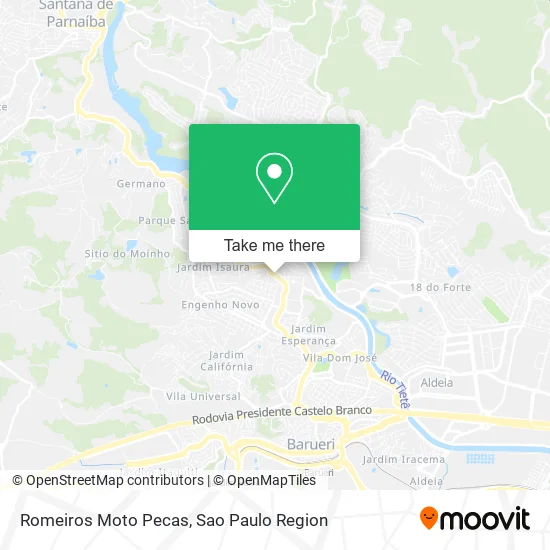 Romeiros Moto Pecas map