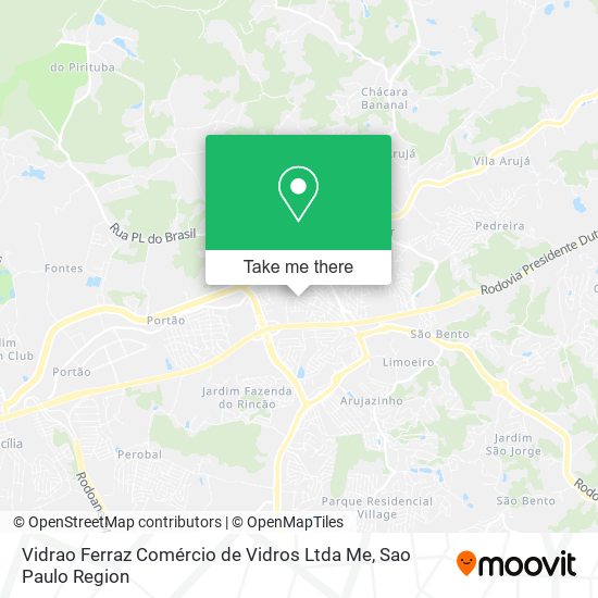 Vidrao Ferraz Comércio de Vidros Ltda Me map