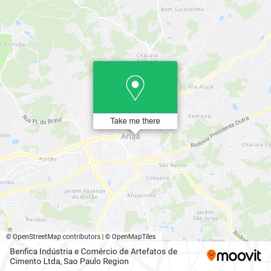 Benfica Indústria e Comércio de Artefatos de Cimento Ltda map