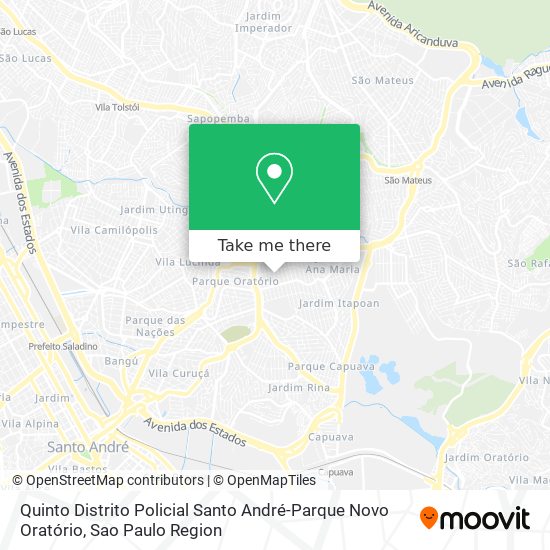 Quinto Distrito Policial Santo André-Parque Novo Oratório map