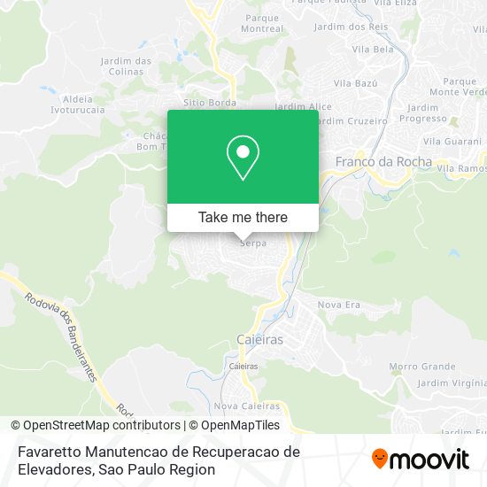 Mapa Favaretto Manutencao de Recuperacao de Elevadores