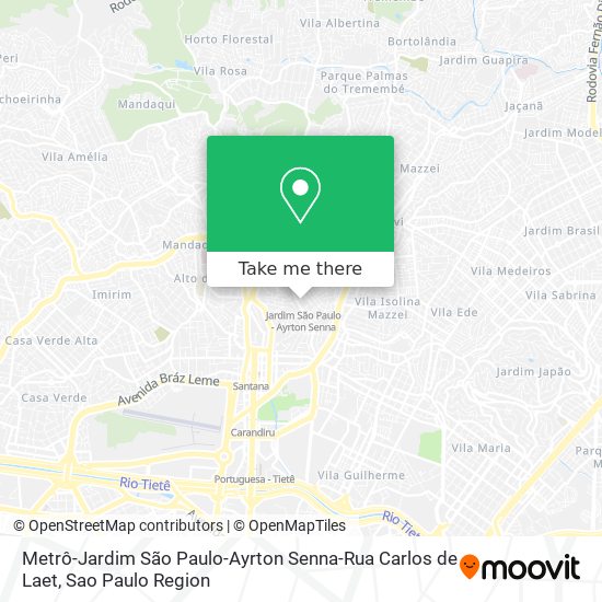 Metrô-Jardim São Paulo-Ayrton Senna-Rua Carlos de Laet map