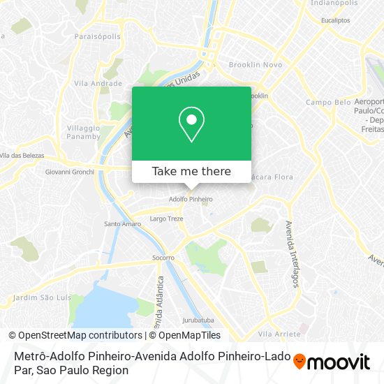 Metrô-Adolfo Pinheiro-Avenida Adolfo Pinheiro-Lado Par map