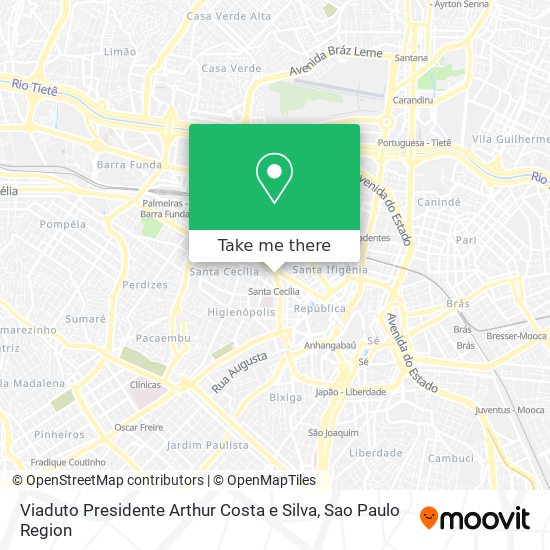 Viaduto Presidente Arthur Costa e Silva map