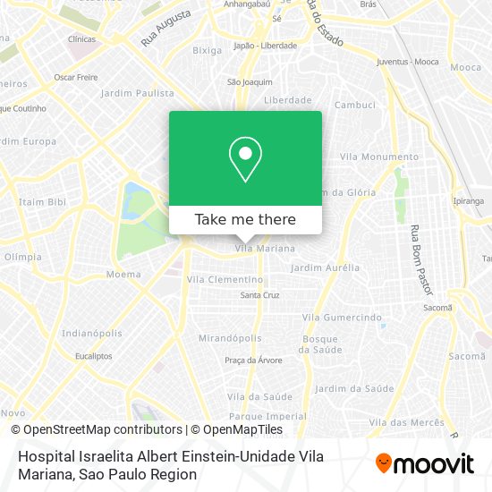 Mapa Hospital Israelita Albert Einstein-Unidade Vila Mariana