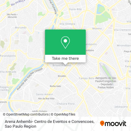 Mapa Arena Anhembi- Centro de Eventos e Convencoes