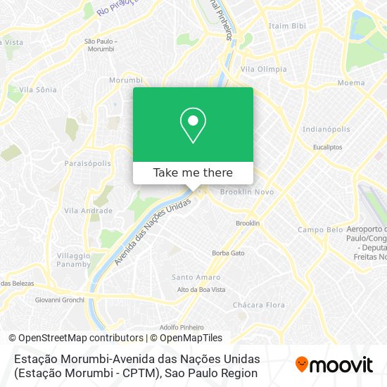 Mapa Estação Morumbi-Avenida das Nações Unidas (Estação Morumbi - CPTM)