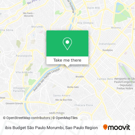 Mapa ibis Budget São Paulo Morumbi