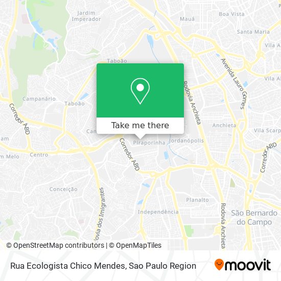 Rua Ecologista Chico Mendes map