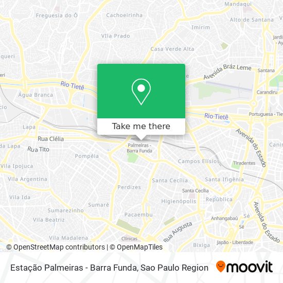 Mapa Estação Palmeiras - Barra Funda