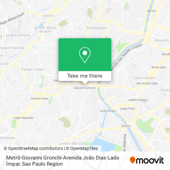 Metrô-Giovanni Gronchi-Avenida João Dias-Lado Ímpar map