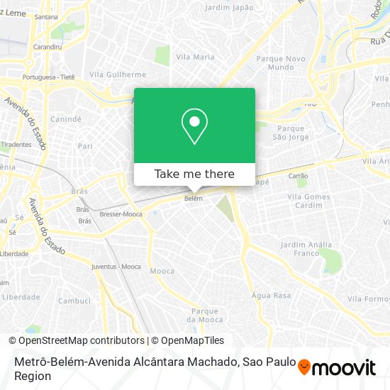 Mapa Metrô-Belém-Avenida Alcântara Machado