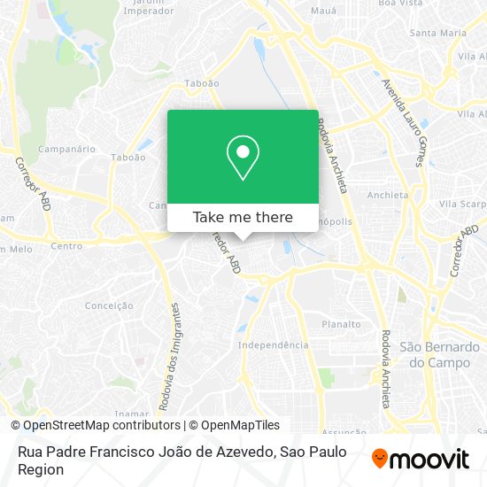 Rua Padre Francisco João de Azevedo map