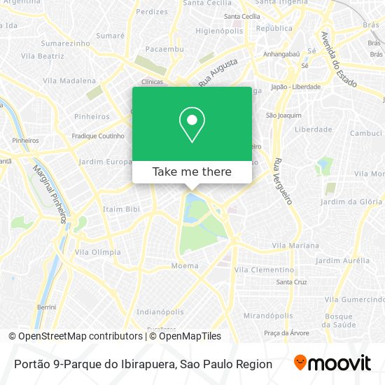 Mapa Portão 9-Parque do Ibirapuera