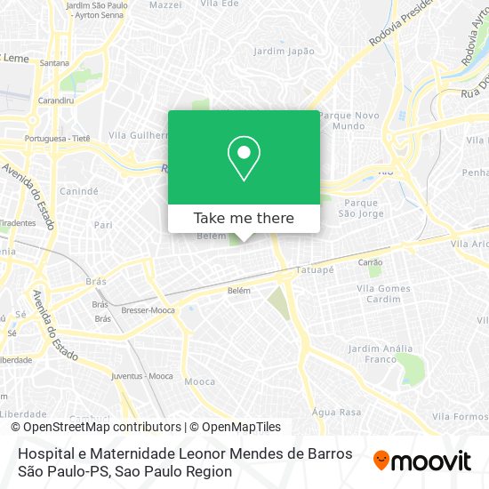 Hospital e Maternidade Leonor Mendes de Barros São Paulo-PS map