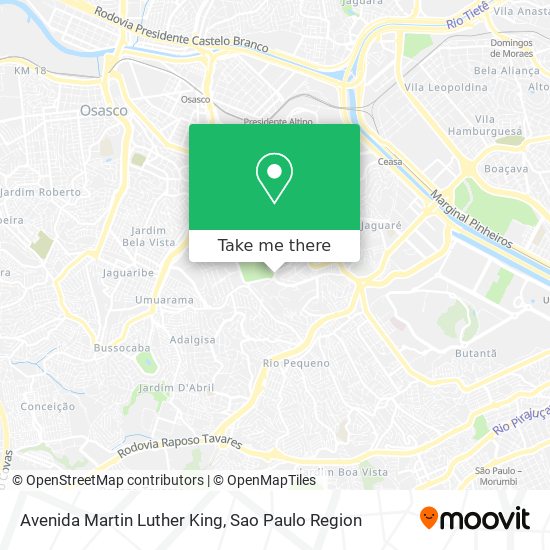 Avenida Martin Luther King map