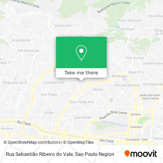 Mapa Rua Sebastião Ribeiro do Vale