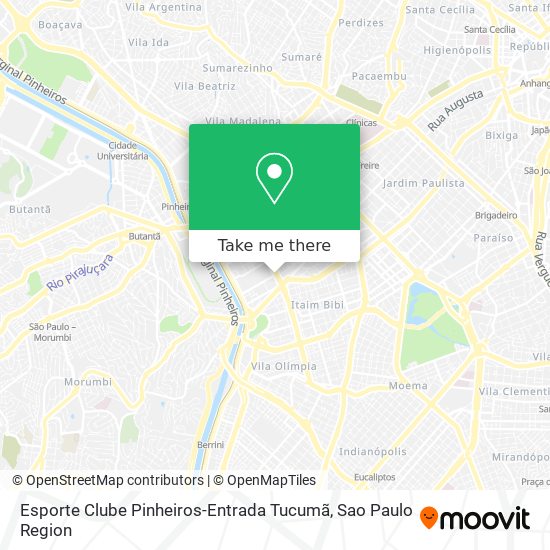Mapa Esporte Clube Pinheiros-Entrada Tucumã